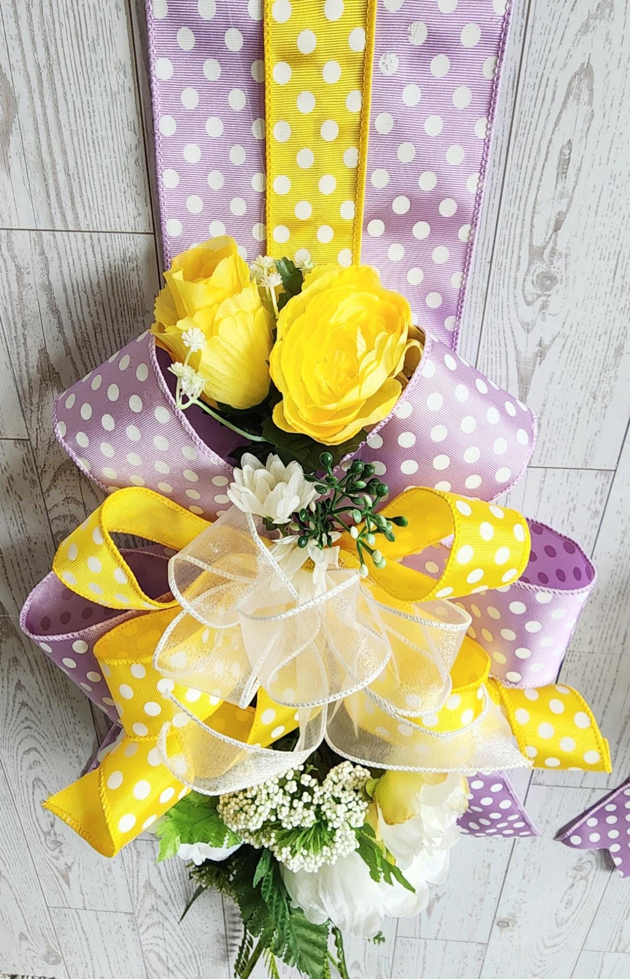 Inside Out Collection | Yellow Roses Swag | Reversible Door Decor|Easter Mothers Day