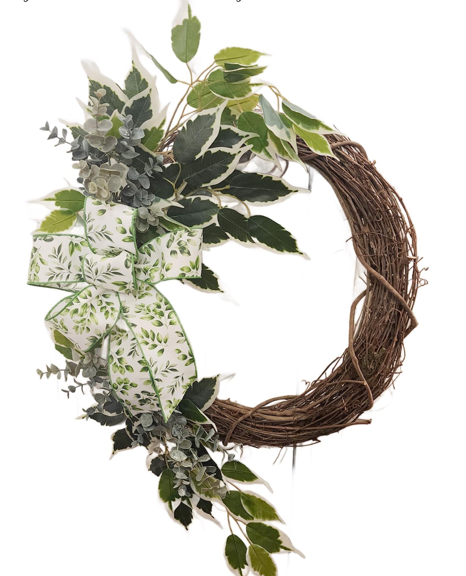 18" Grapevine Wreath Neutral Farmhouse Door Decor Seasonal Optional Variations