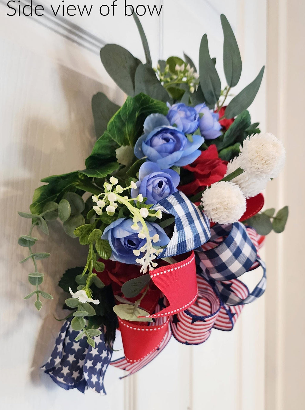 Patriotic Welcome Door Hanger – Red White and Blue Memorial Day & July 4th Decor