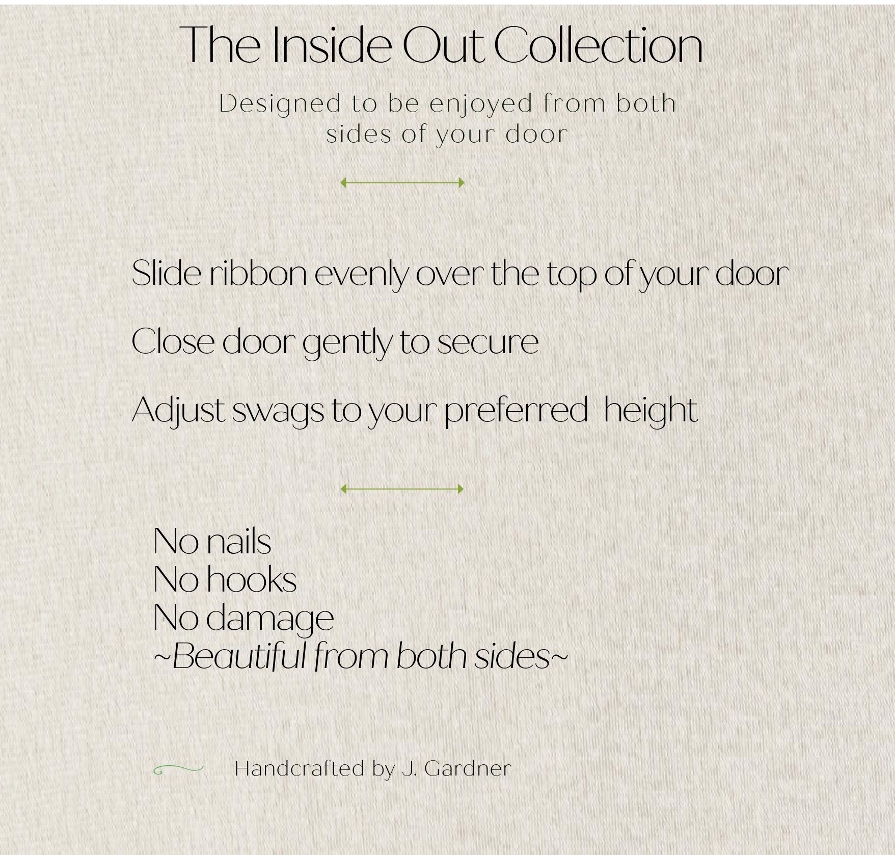 Inside Out Collection | Red Peony Swag | Reversible Door Decor