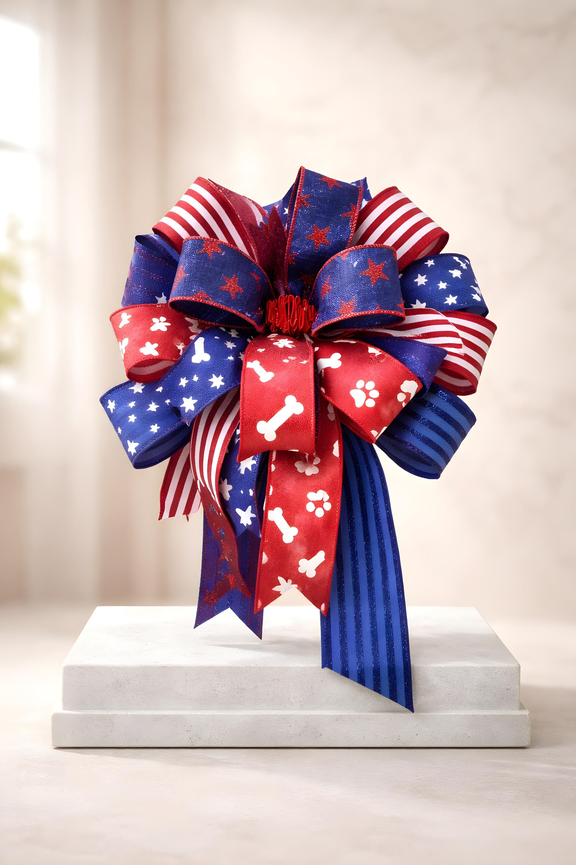 Patriotic German Shepherd Wreath 250th Anniversary with Free Matching Mailbox Bow