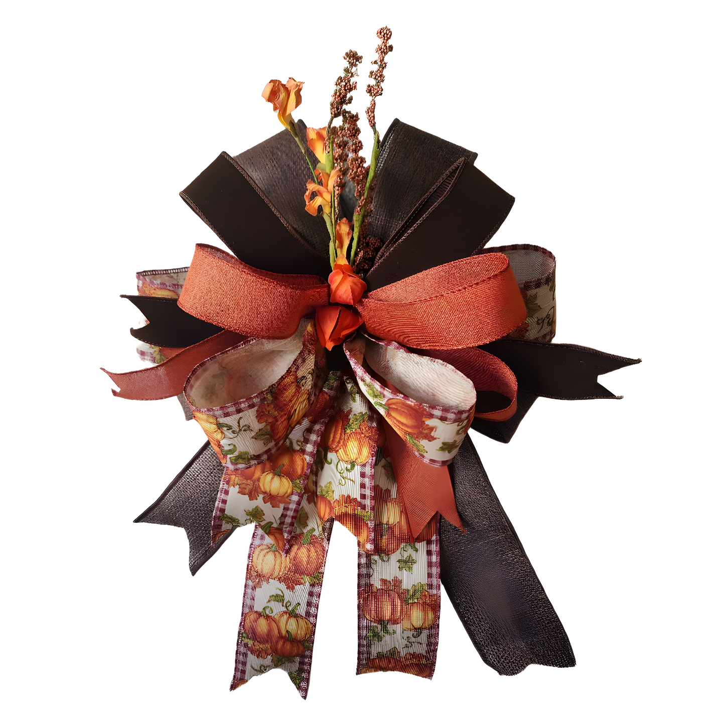 Brown Velvet Wreath Bow | Add On Wreath Bow | Swag Bow | Farmhouse Bow Enhancer