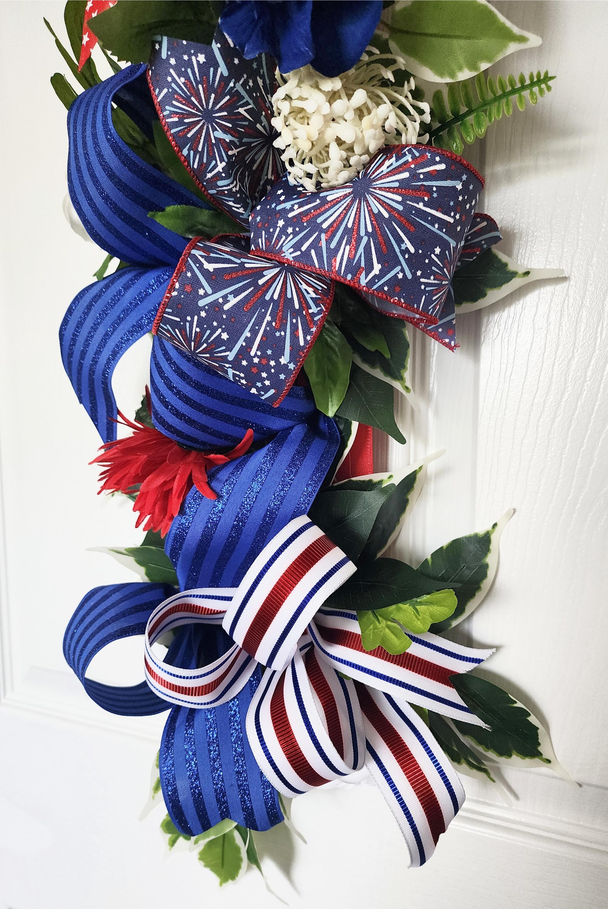 Inside Out Collection |USA Flag Swag | Reversible Door Decor| Extra Large