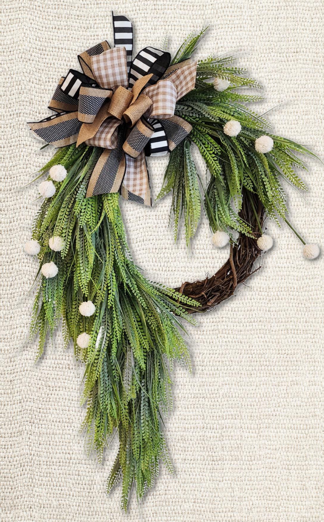 Everyday Neutral Greenery Wreath | Farmhouse Front Door Decor