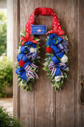Inside Out Collection |USA Flag Swag | Reversible Door Decor| Extra Large