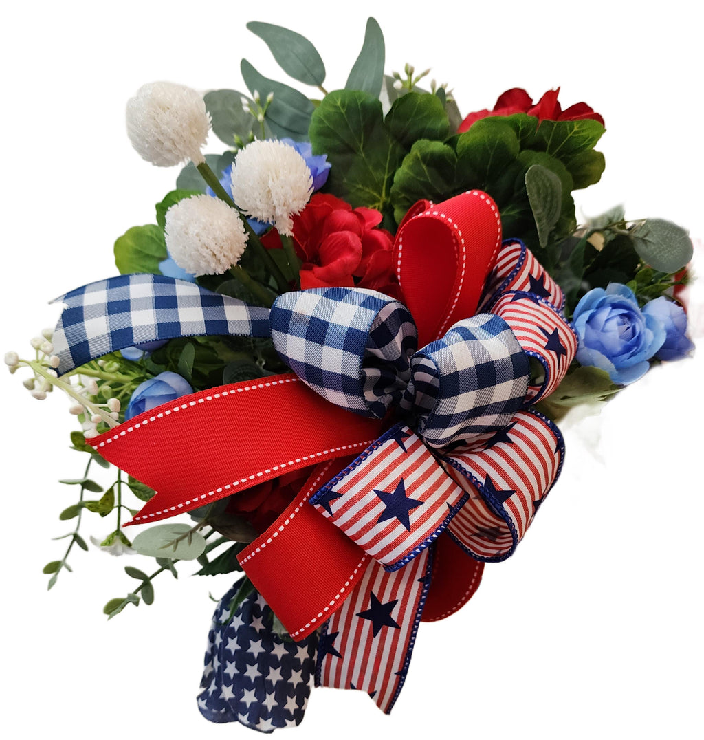 Patriotic Welcome Door Hanger – Red White and Blue Memorial Day & July 4th Decor