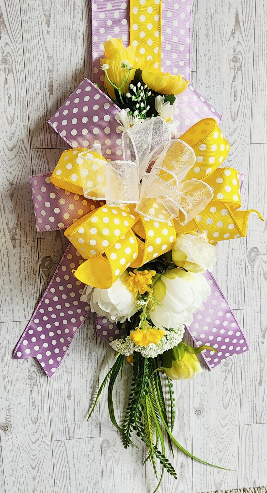 Inside Out Collection | Yellow Roses Swag | Reversible Door Decor|Easter Mothers Day