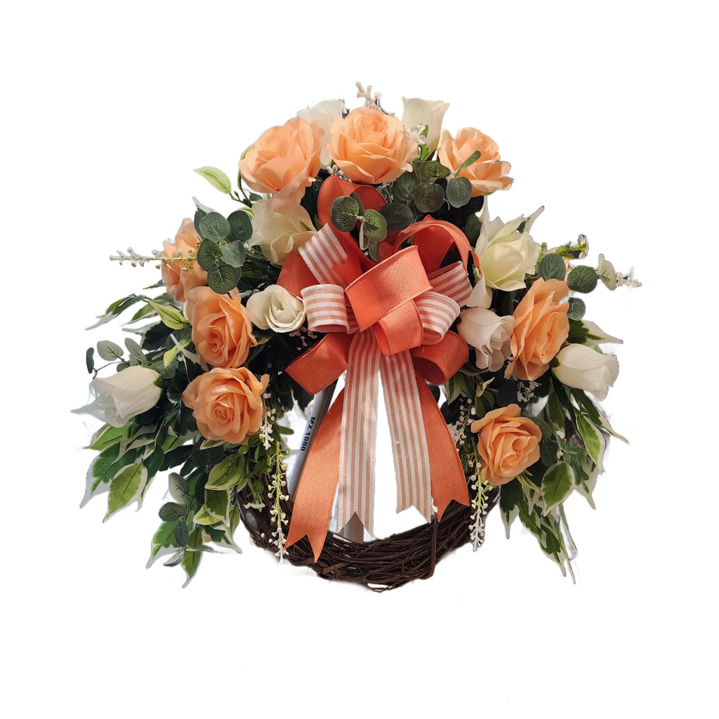 Mother's Day Peach Rose Wreath
