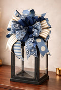 Blue Multi ribbon every day bow| Lantern Topper| WreathBow| Gift Bow