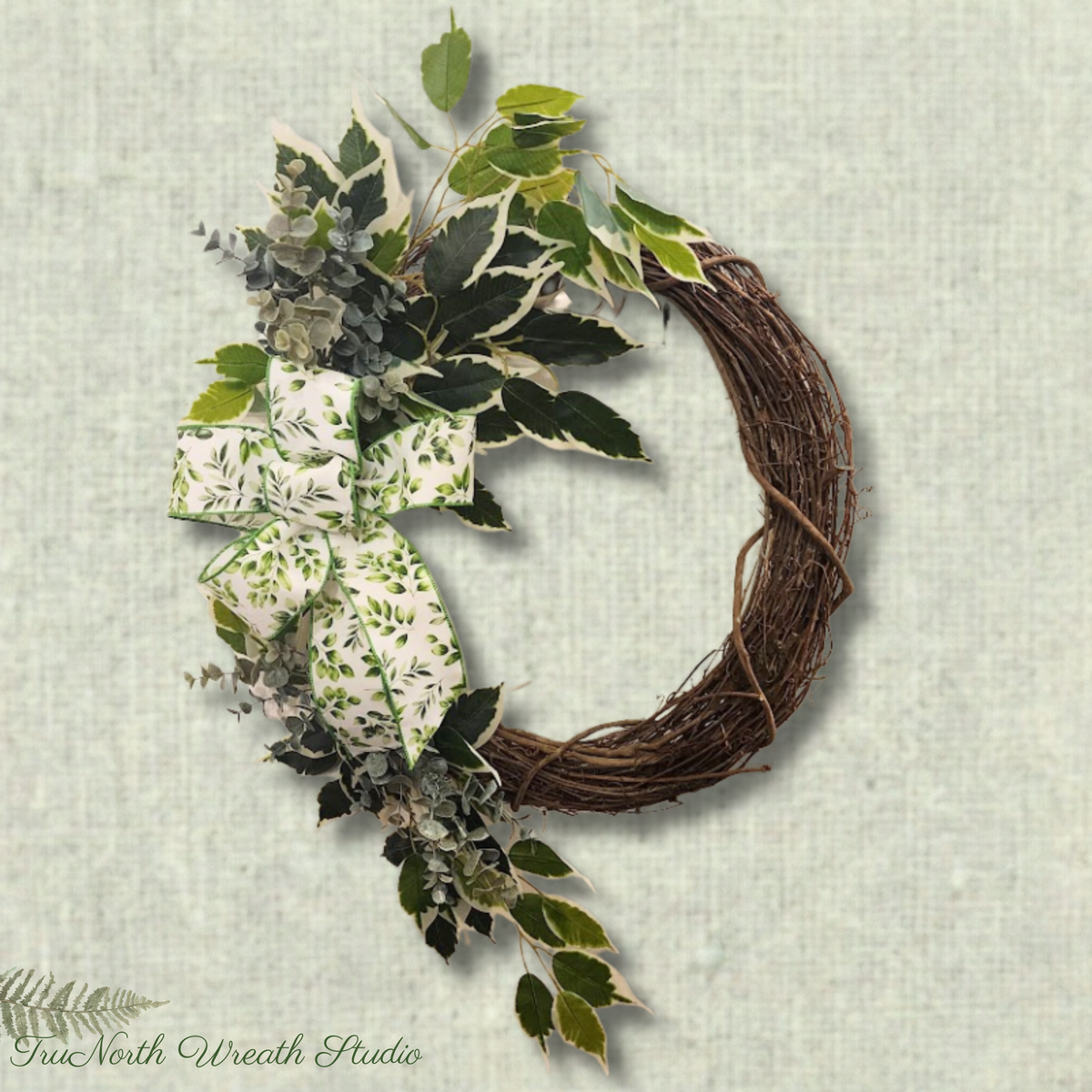 Grapevine Wreath Base: Neutral Farmhouse Door Decor (18" Base)