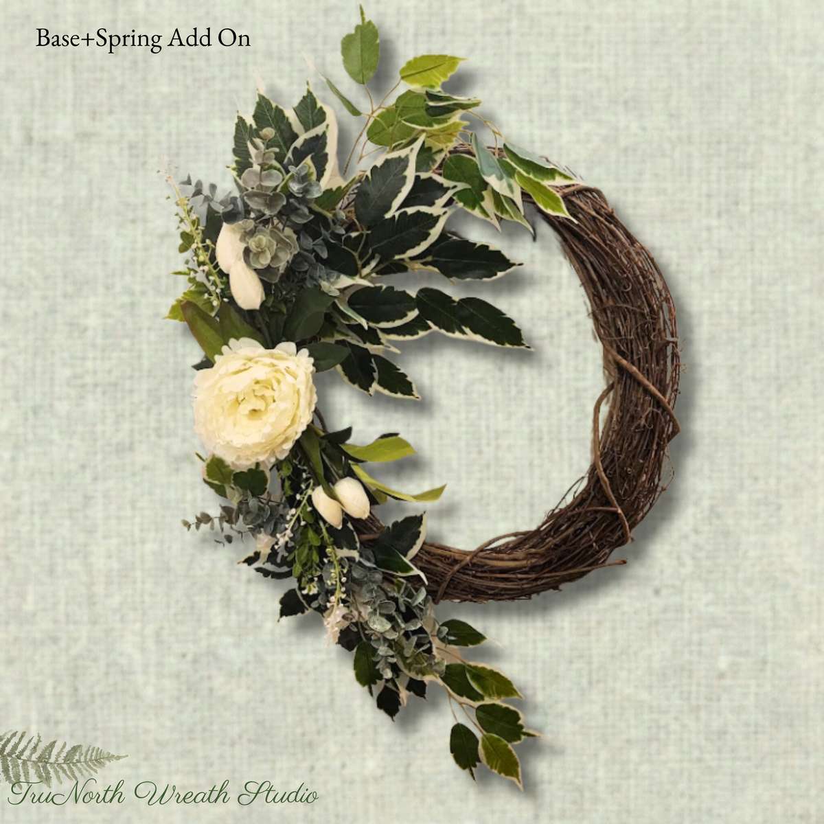 Grapevine Wreath Base: Neutral Farmhouse Door Decor (18" Base)