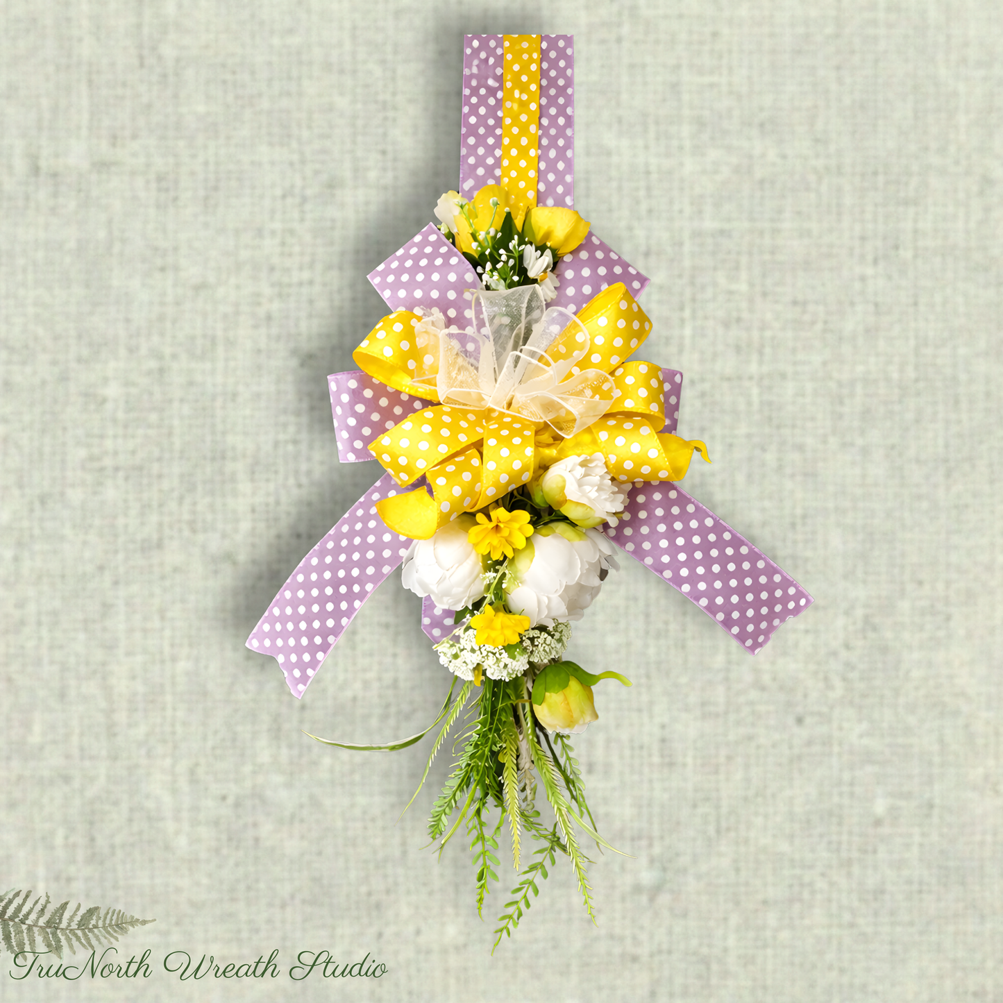Yellow Rose Reversible Door Swag, Summer Entryway Decor, Inside Out Collection