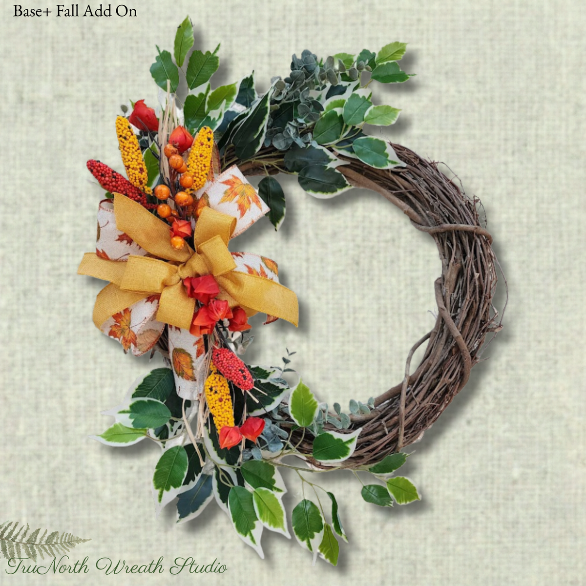 Grapevine Wreath Base: Neutral Farmhouse Door Decor (18" Base)