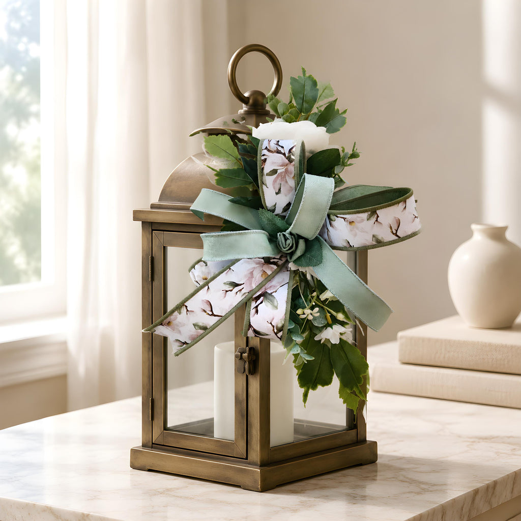 Sage Green Ribbon Add On Bow, Farmhouse Door Decor Accent, Spring Summer Enhancer Bow