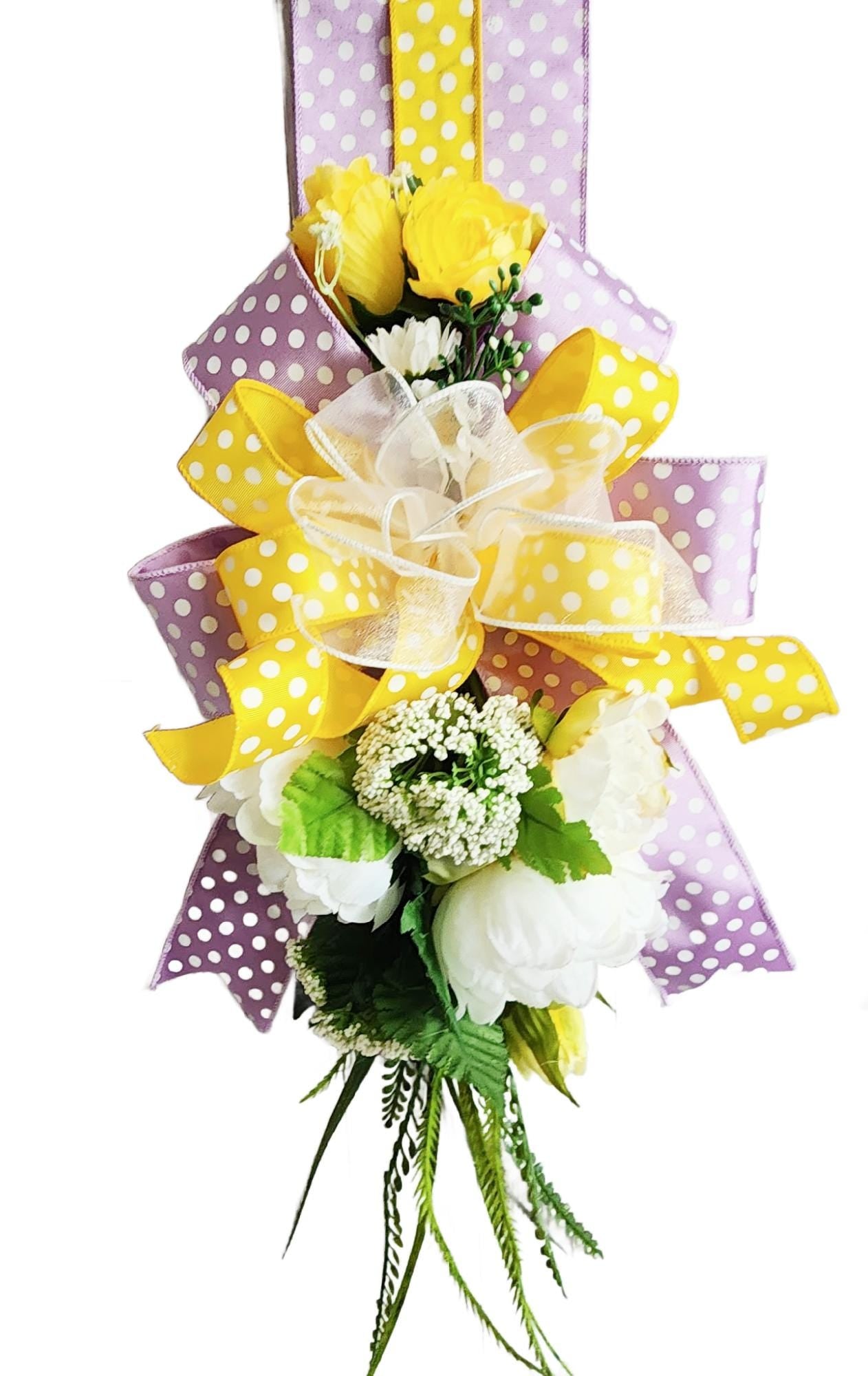 Inside Out Collection | Yellow Roses Swag | Reversible Door Decor|Easter Mothers Day