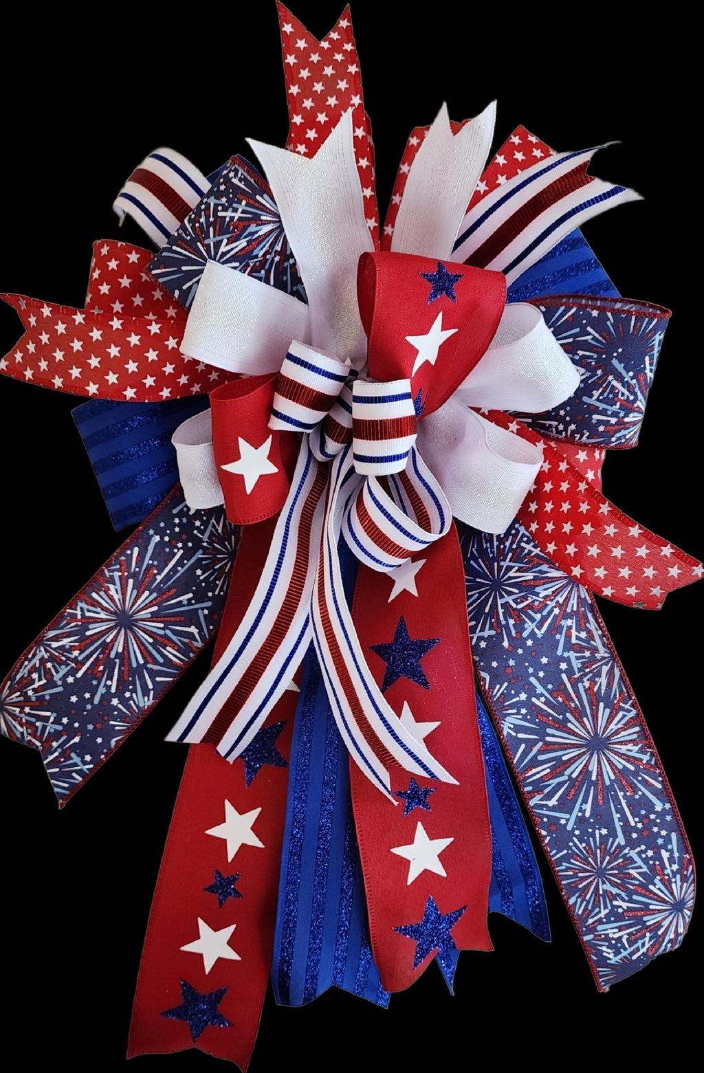 Patriotic Wreath Bow Lantern or Swag Bow