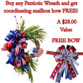 Patriotic Grapevine Wreath, Americana Door Decor with FREE Matching Mailbox Bow