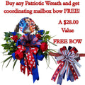 Patriotic Pittie Wreath American Flag Pit Bull Swag with FREE Matching Mailbox Bow