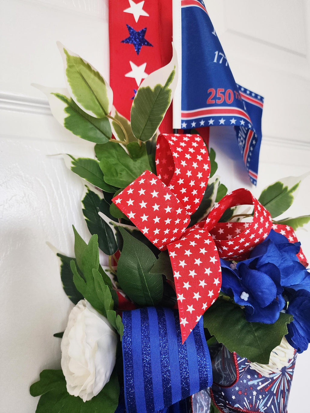 Inside Out Collection |USA Flag Swag | Reversible Door Decor| Extra Large