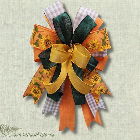 Fall Colors Add On Wreath Bow | Swag Bow | Farmhouse Bow Enhancer
