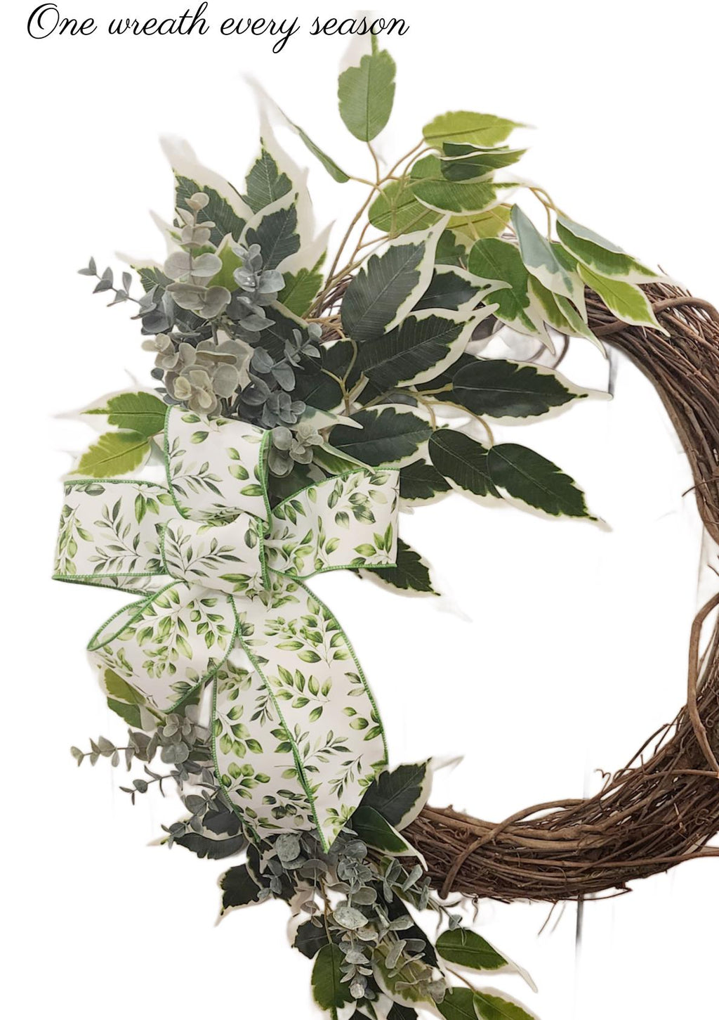 Grapevine Wreath Base: Neutral Farmhouse Door Decor (18" Base)