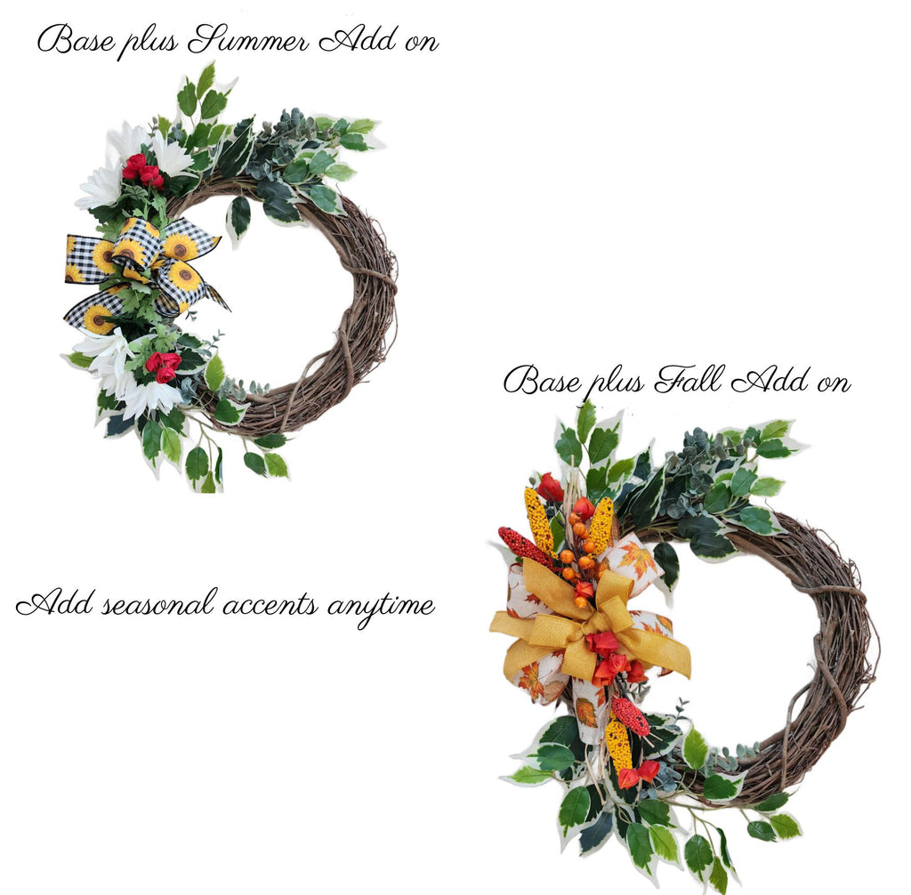 Grapevine Wreath Base: Neutral Farmhouse Door Decor (18" Base)