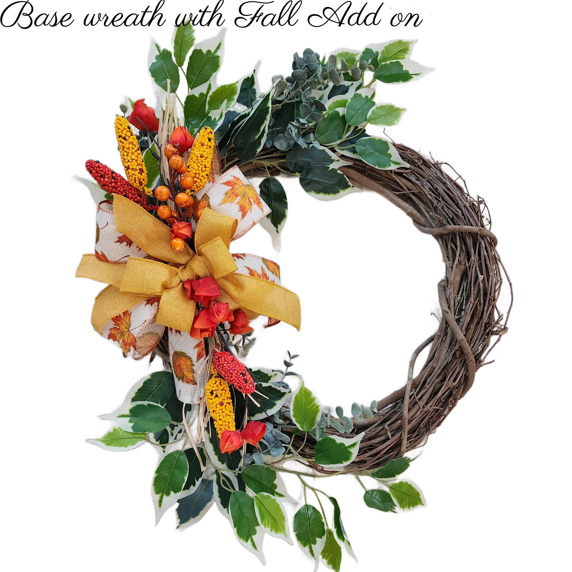 Fall Wreath Accent Add On Florals and Bow, Wreath Enhancer Autumn