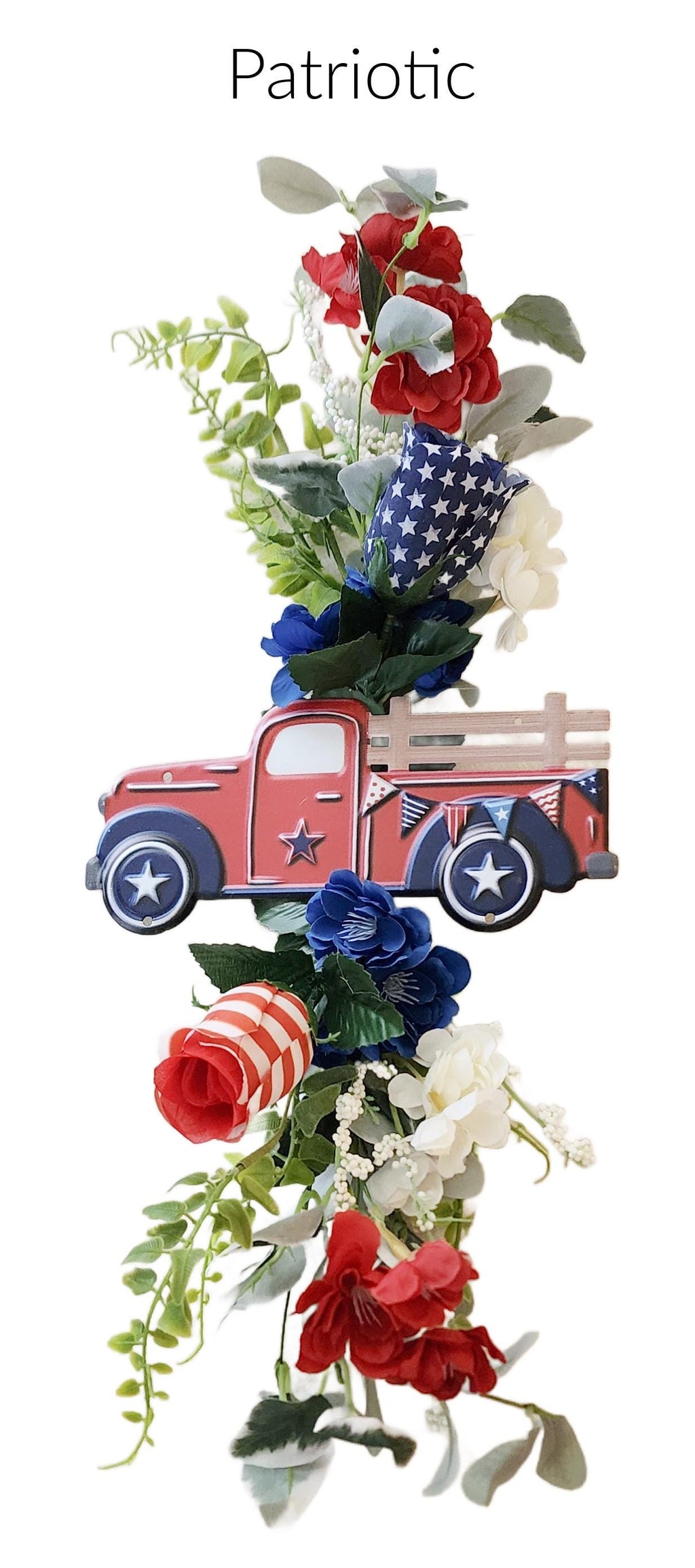 Patriotic Door Decor Farmhouse Truck Sign Seasonal Attachment Rustic Wreath Add On Piece