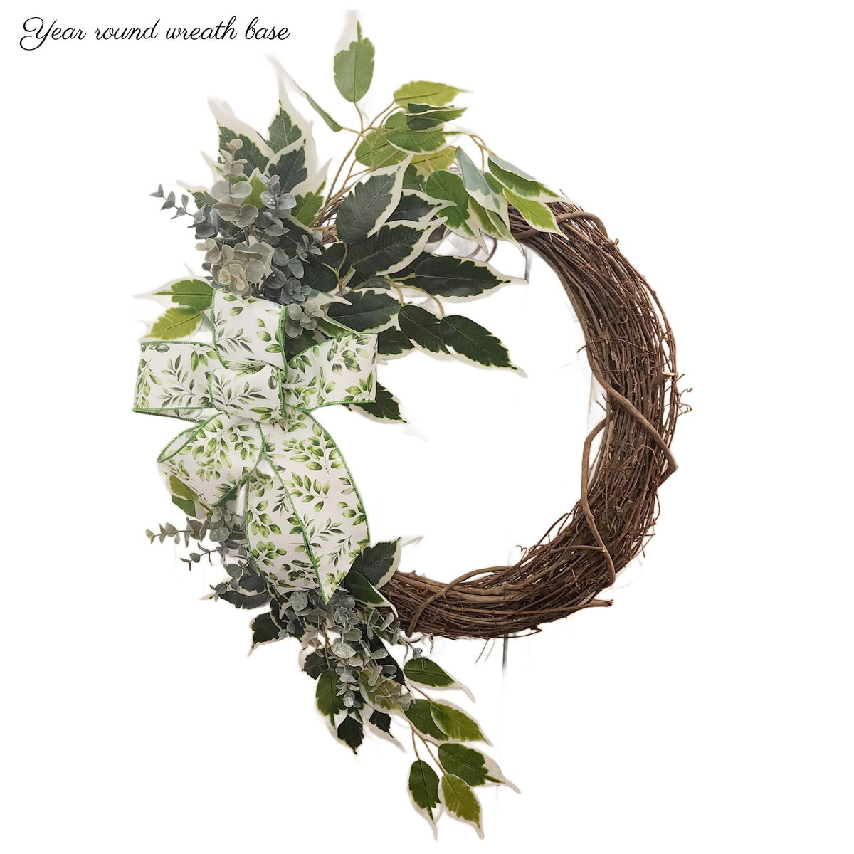 Grapevine Wreath Base: Neutral Farmhouse Door Decor (18" Base)