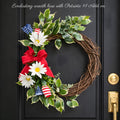 Patriotic Wreath Attachment, Red White Blue Daisy Swag, Farmhouse Add On, Interchangeable Wreath Decor