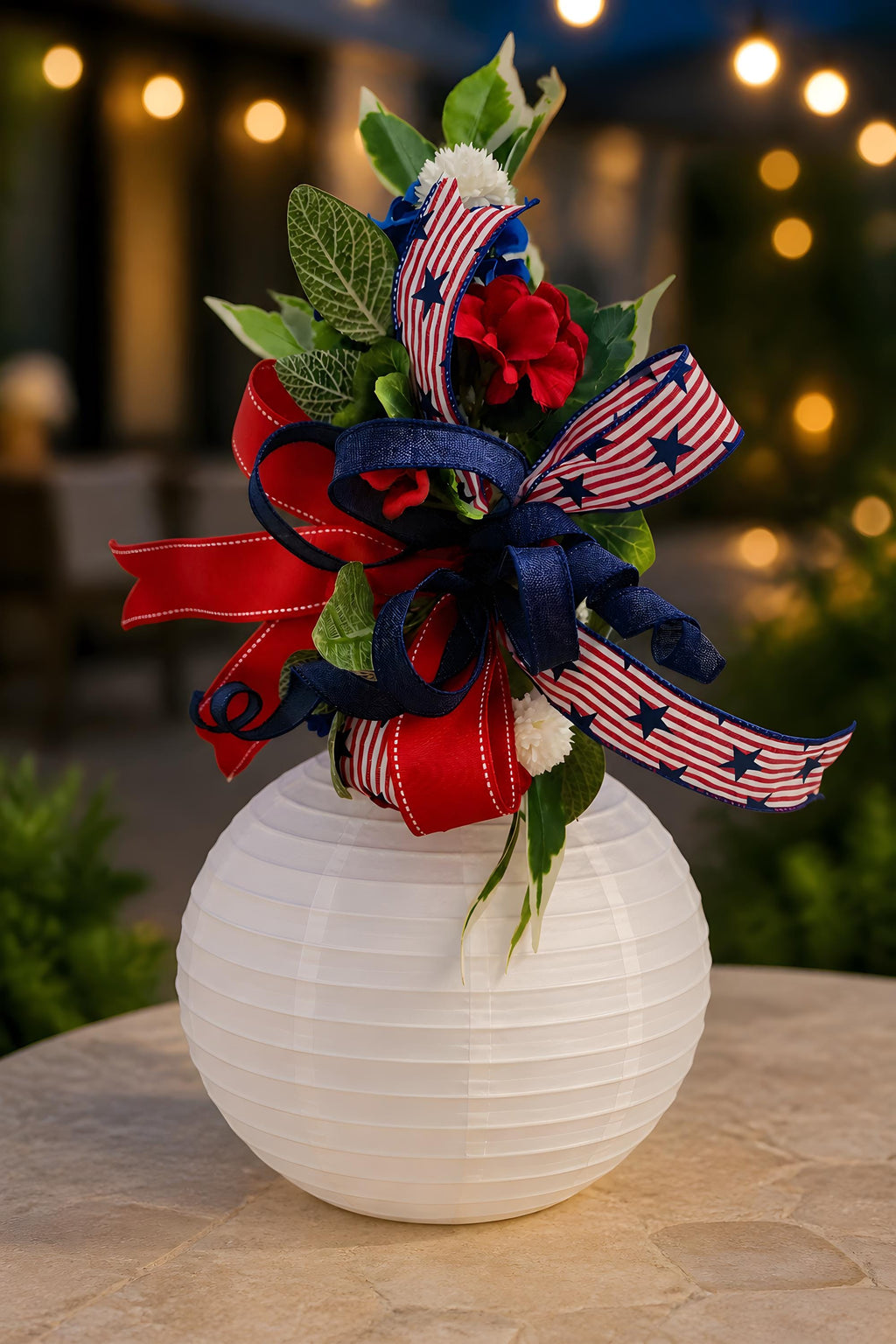 Red, White and Blue Ribbon Add On, Farmhouse Door Decor Wreath Accent, Americana Enhancer
