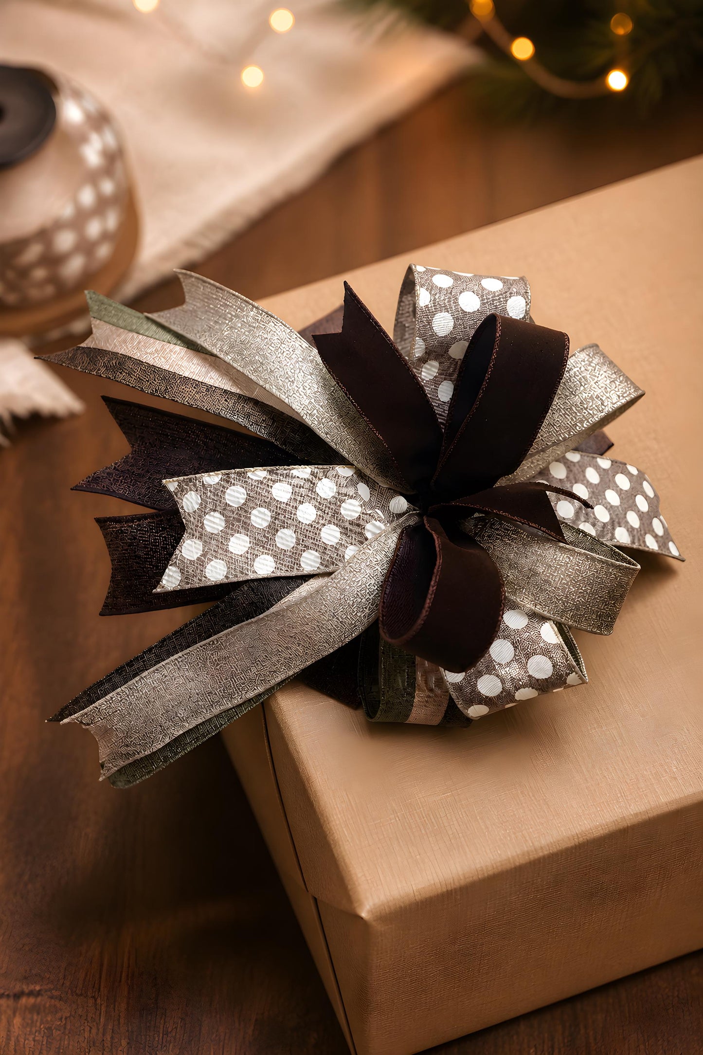 Rustic Chocolate Brown Bow | Farmhouse Wreath Bow | Neutral Year-Round Decor