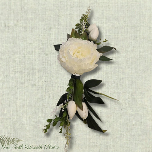 Neutral Cream Peony  Floral Add On Enhancer, Farmhouse Door Decor Accent, Spring Summer Enhancer