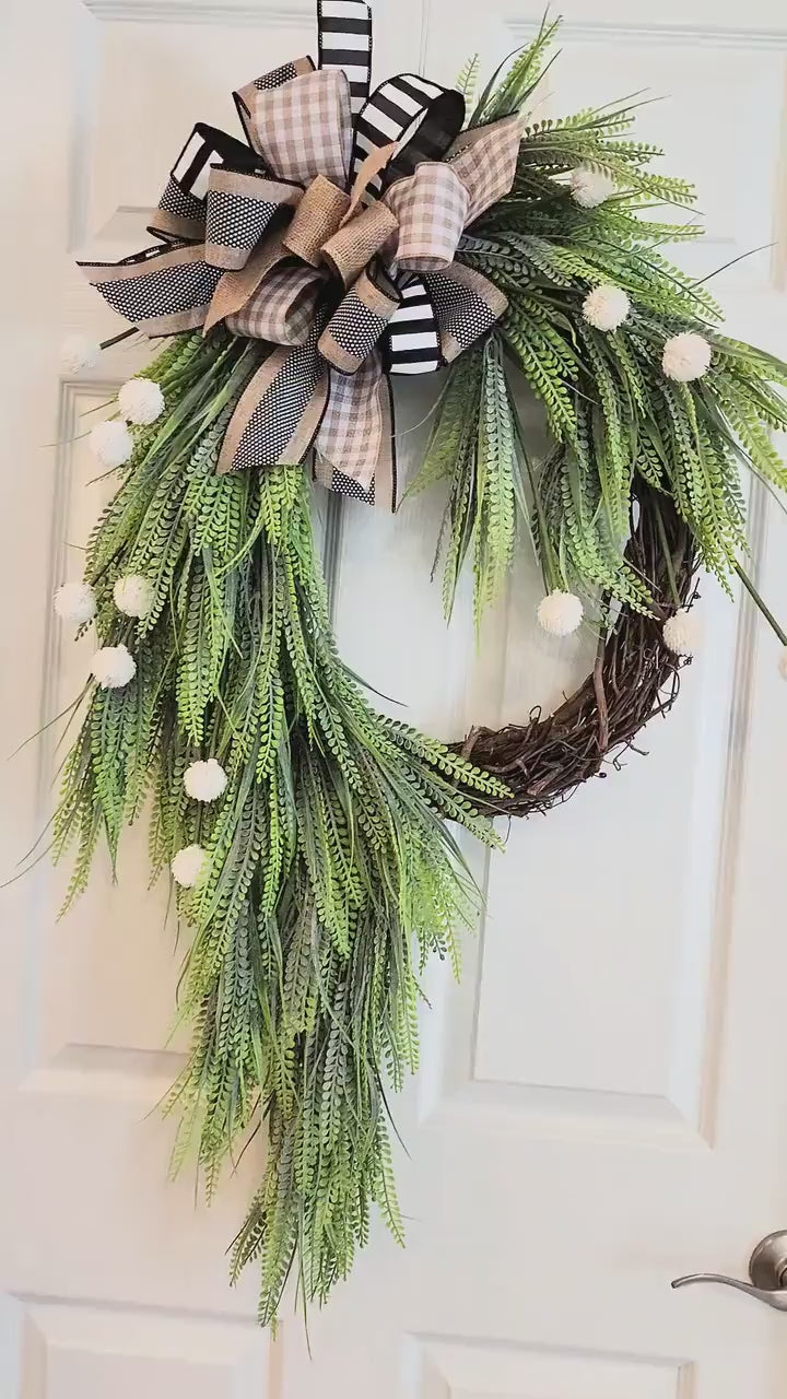 Everyday Neutral Greenery Wreath | Farmhouse Front Door Decor